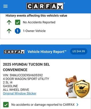 2025 Hyundai TUCSON SEL Convenience