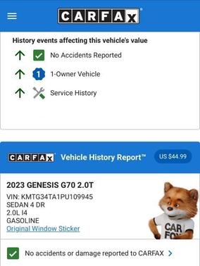 2023 Genesis G70 2.0T