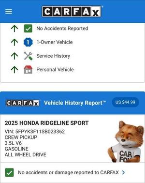 2025 Honda Ridgeline Sport