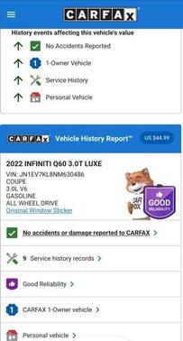 2022 INFINITI Q60 LUXE