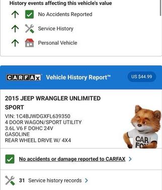 2015 Jeep Wrangler Unlimited Sport