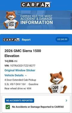 Summit White 2026 GMC Sierra 1500 Elevation