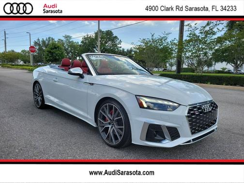 Glacier White Metallic/Black Roof 2024 Audi S5 3.0T Prestige
