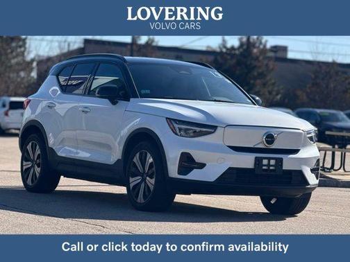 Crystal White Metallic 2023 Volvo XC40 Recharge Pure Electric Twin Core