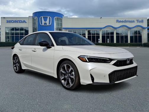 Platinum White Pearl 2026 Honda Civic Hybrid Sport Touring