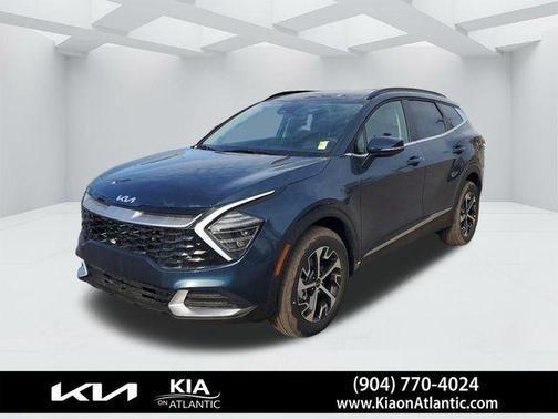 Blue 2025 Kia Sportage Hybrid EX