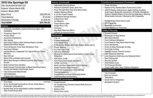 Ebony Black 2023 Kia Sportage EX