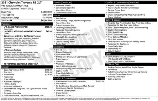 Cajun Red Tintcoat 2021 Chevrolet Traverse RS