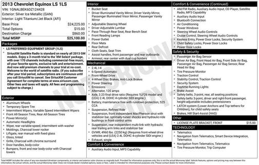 Silver Ice Metallic 2013 Chevrolet Equinox LS