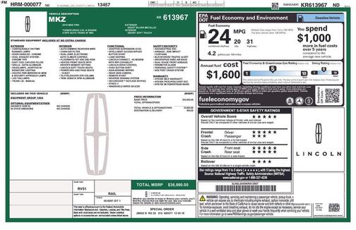 2019 Lincoln MKZ Standard
