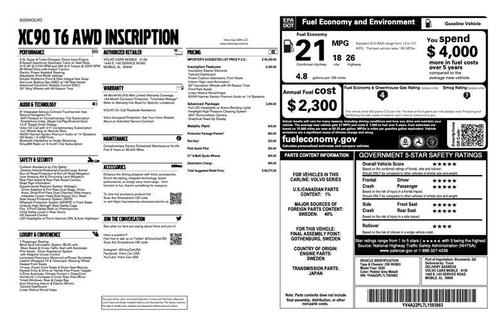 2020 Volvo XC90 T6 Inscription 7 Passenger