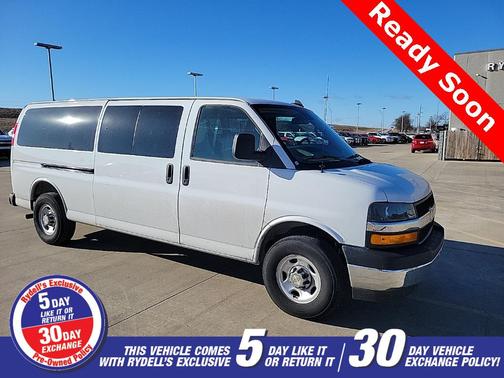 Summit White 2025 Chevrolet Express 3500 RWD 3500 Extended Wheelbase LT Passenger Van