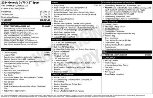 2024 Genesis GV70 3.5T Sport