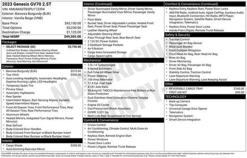 2023 Genesis GV70 2.5T
