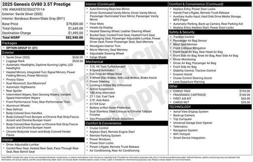 2025 Genesis GV80 Prestige