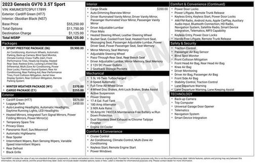 Cardiff Green 2023 Genesis GV70 3.5T Sport