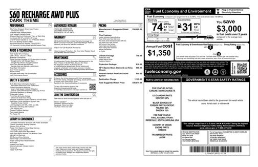 2024 Volvo S60 Recharge Plug-In Hybrid T8 Plus Dark