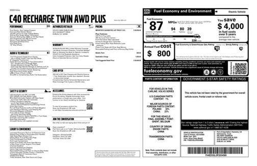 2023 Volvo C40 Recharge Pure Electric Twin Plus