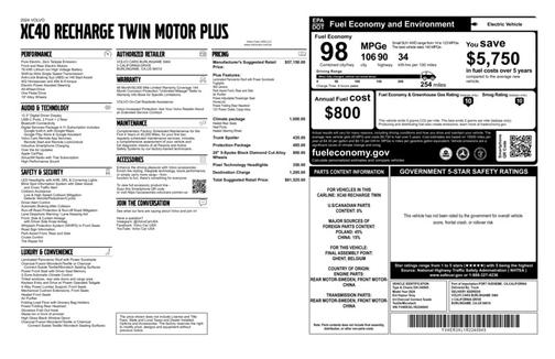 2024 Volvo XC40 Recharge Pure Electric Twin Plus