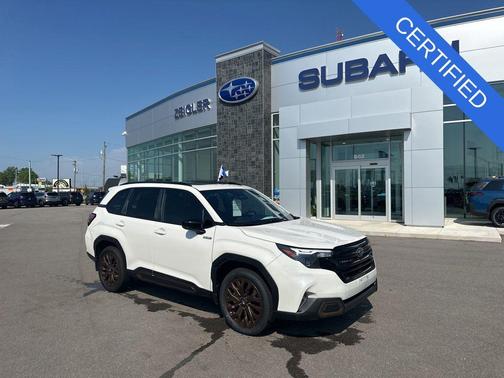 Crystal White Pearl 2025 Subaru Forester Hybrid Sport