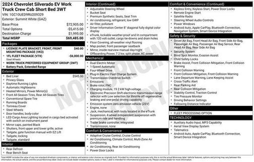 Summit White 2024 Chevrolet Silverado EV Work Truck