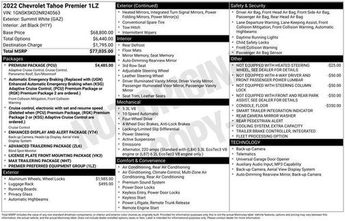 2022 Chevrolet Tahoe Premier