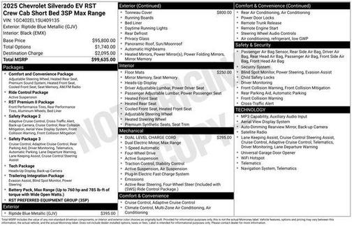Riptide Blue Metallic 2025 Chevrolet Silverado EV RST