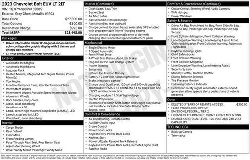 Gray Ghost Metallic 2023 Chevrolet Bolt EUV FWD LT
