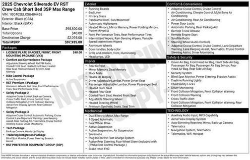 Black 2025 Chevrolet Silverado EV RST