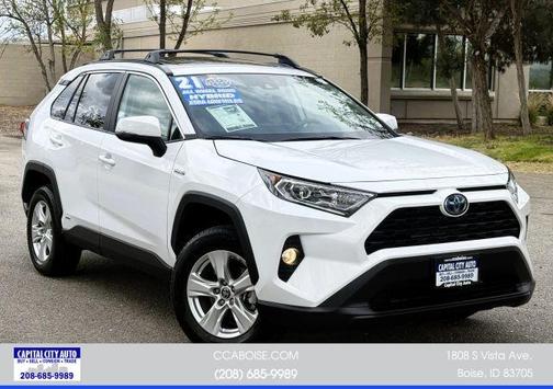 Super White 2021 Toyota RAV4 Hybrid XLE