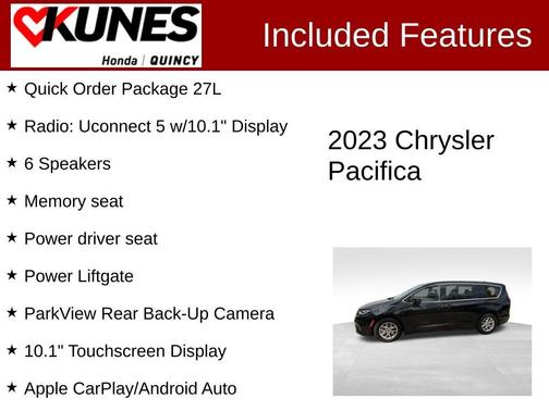Brilliant Black Crystal Pearlcoat 2023 Chrysler Pacifica Touring-L
