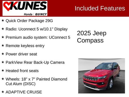 Red 2025 Jeep Compass Limited