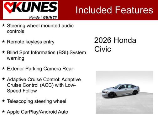 Solar Silver Metallic 2026 Honda Civic Sport