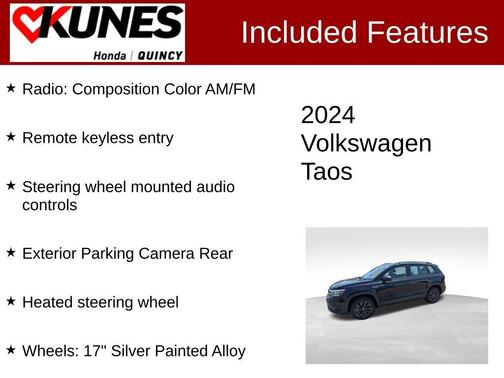 Deep Black Pearl Effect 2024 Volkswagen Taos 1.5T S