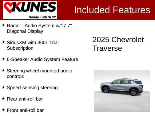 Sterling Gray Metallic 2025 Chevrolet Traverse LT