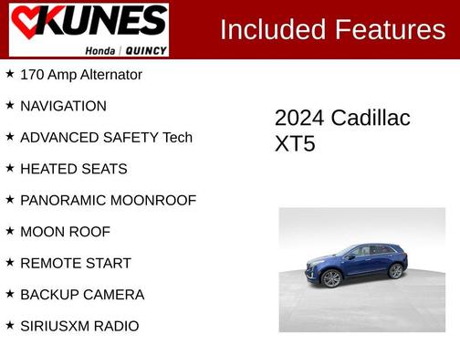 Opulent Blue Metallic 2024 Cadillac XT5 Premium Luxury