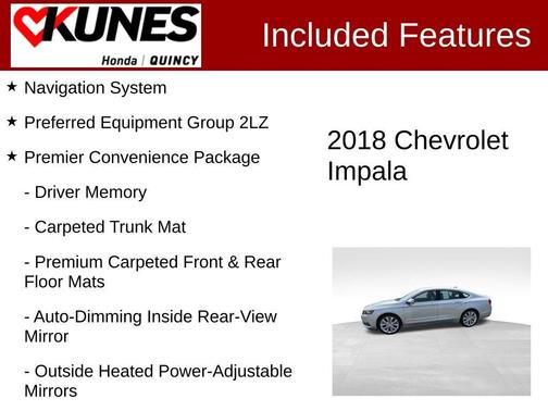 Silver Ice Metallic 2018 Chevrolet Impala 2LZ