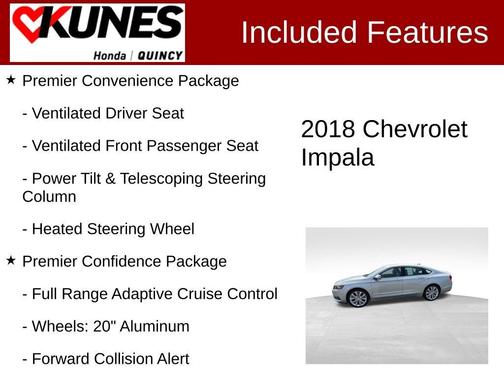 Silver Ice Metallic 2018 Chevrolet Impala 2LZ