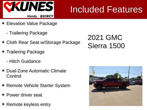 Red 2021 GMC Sierra 1500 Elevation