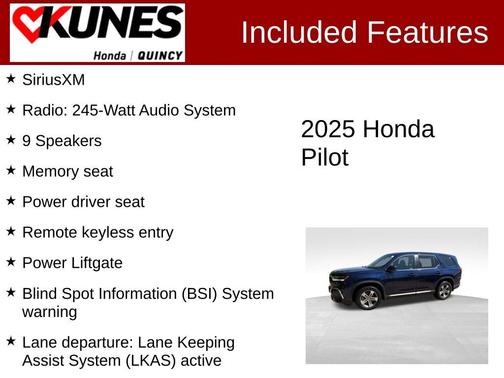 Obsidian Blue Pearl 2025 Honda Pilot EX-L