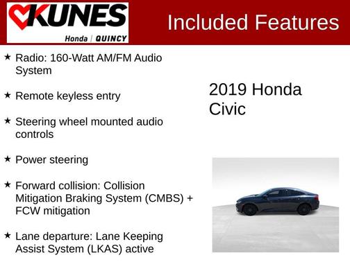 Blue 2019 Honda Civic LX