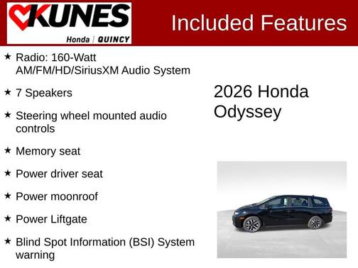 Crystal Black Pearl 2026 Honda Odyssey EX-L
