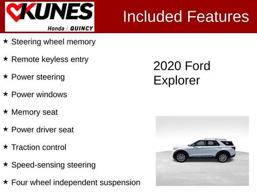 White Metallic 2020 Ford Explorer Limited