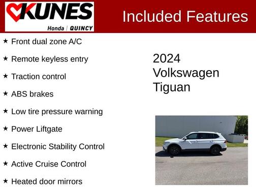 Pure White 2024 Volkswagen Tiguan 2.0T SE