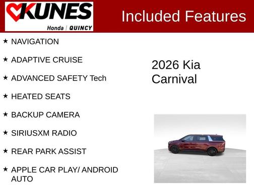 Flare Red 2026 Kia Carnival LXS