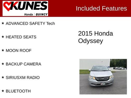 Alabaster Silver Metallic 2015 Honda Odyssey EX-L