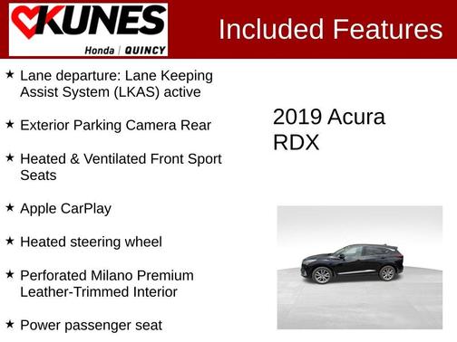 Black 2019 Acura RDX Advance Package