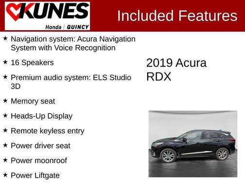Black 2019 Acura RDX Advance Package