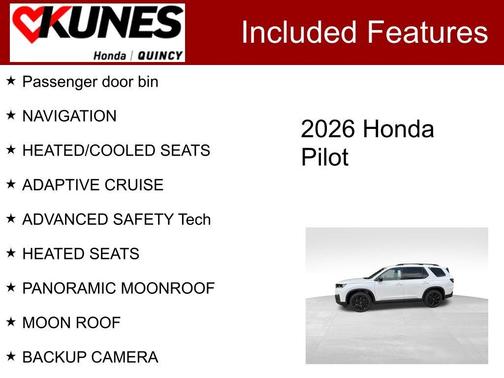 Platinum White Pearl 2026 Honda Pilot Black Edition