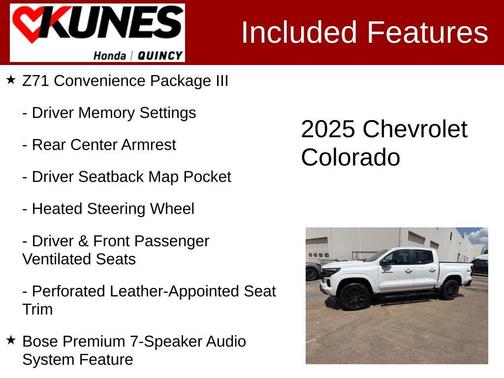 Summit White 2025 Chevrolet Colorado Z71